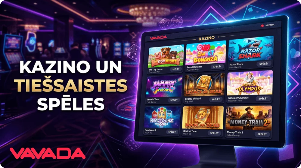 Kazino spēļu katalogs Vavada vietnē Latvijā
